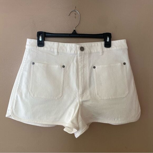 Tanya Taylor Blake White High Waisted denim Shorts NWT 12 - Picture 7 of 9